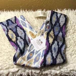 NWT Coach Argyle Print Ponytail Scarf